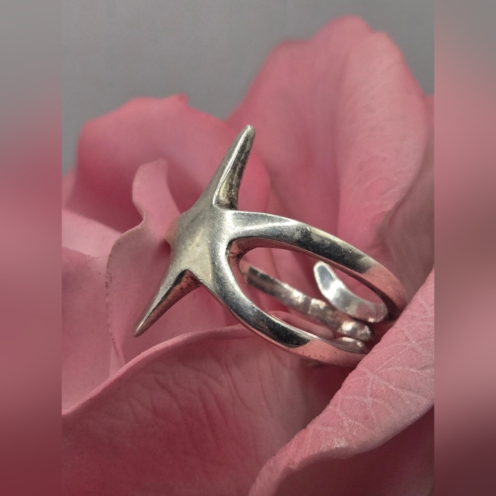 Sterling Silver Starfish Ring - image 1